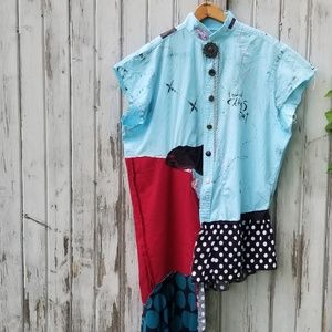 Pirate Girl Shirt Dress Halloween Upcycled